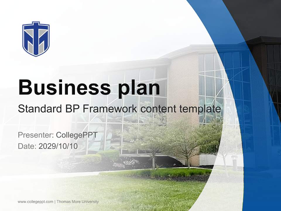 Thomas More University Competition/Entrepreneurship Contest PPT Template4:3 ratio PPT effect preview image9