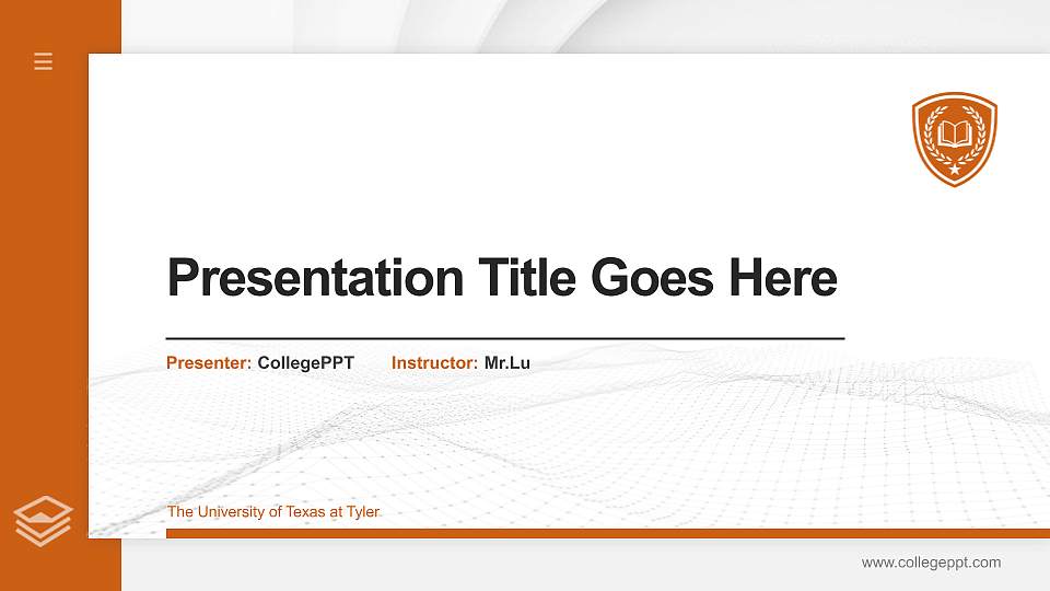 The University of Texas at Tyler Thesis Proposal/Graduation Defense PPT Template16:9 ratio PPT effect preview image