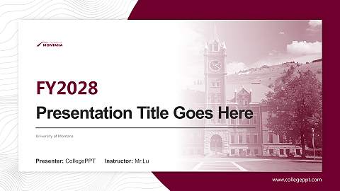 University of Montana Academic Presentation/Research Findings Report PPT Template