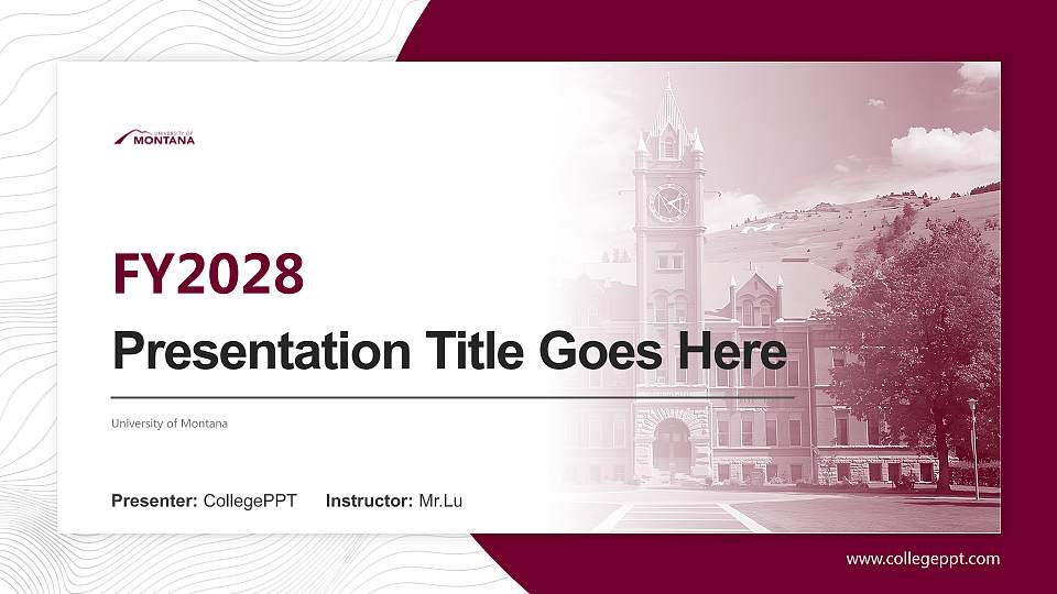 University of Montana Academic Presentation/Research Findings Report PPT Template16:9 ratio PPT effect preview image