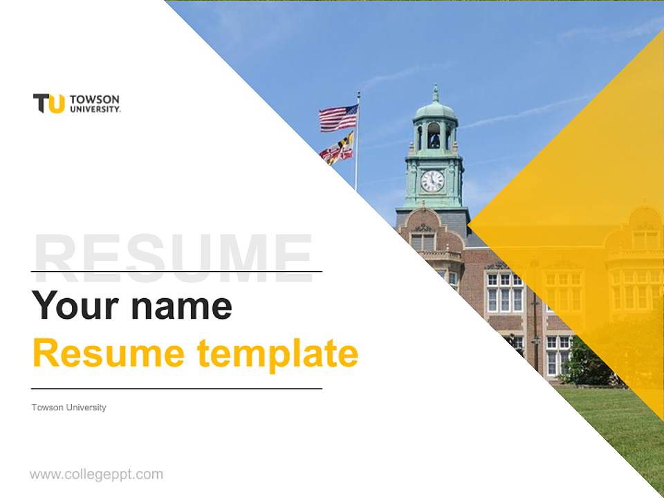 Towson University Resume PPT Template4:3 ratio PPT effect preview image5