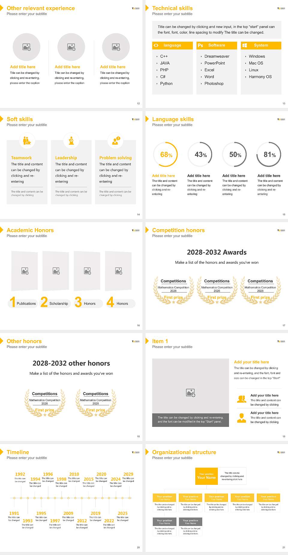 Towson University Resume PPT Template4:3 ratio PPT effect preview image3