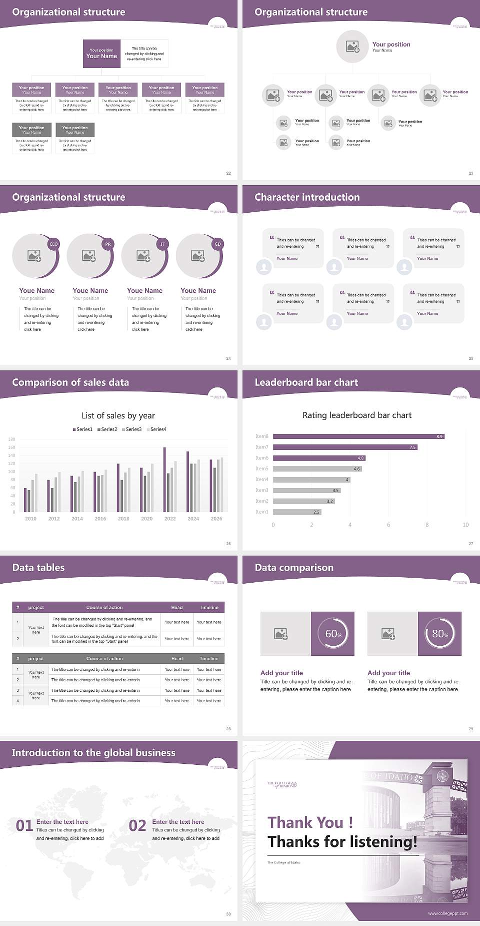The College of Idaho Academic Presentation/Research Findings Report PPT Template4:3 ratio PPT effect preview image4