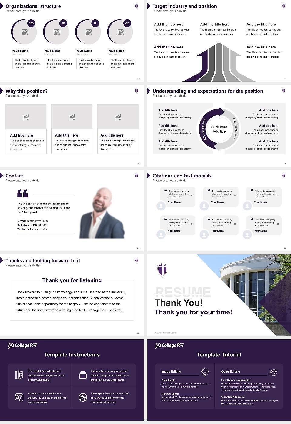 Trevecca Nazarene University Resume PPT Template16:9 ratio PPT effect preview image4