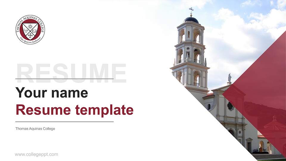 Thomas Aquinas College Resume PPT Template16:9 ratio PPT effect preview image