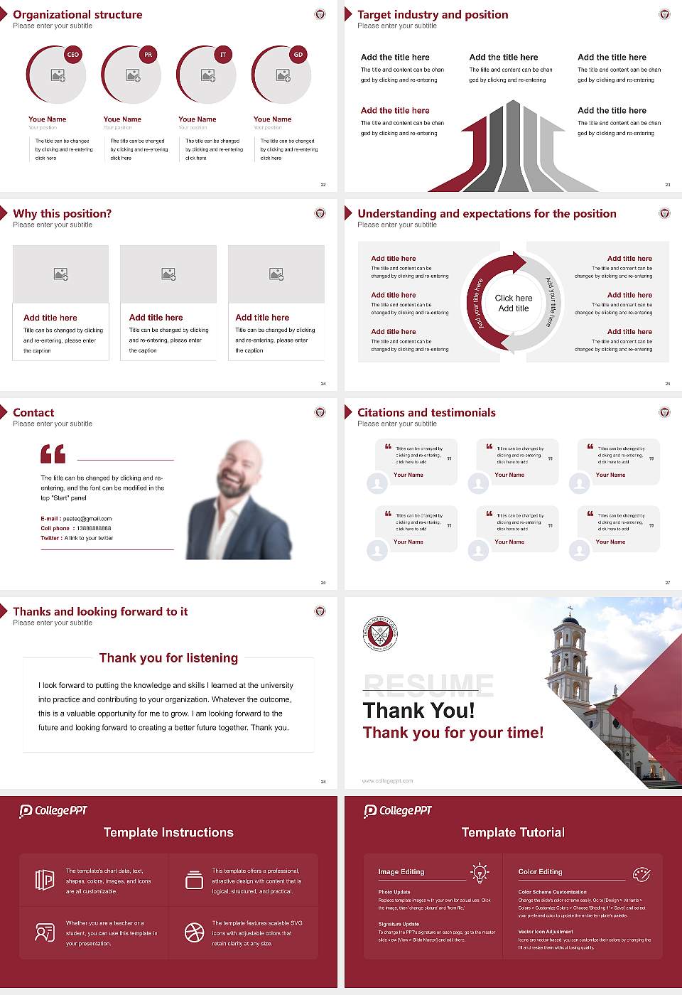 Thomas Aquinas College Resume PPT Template16:9 ratio PPT effect preview image4