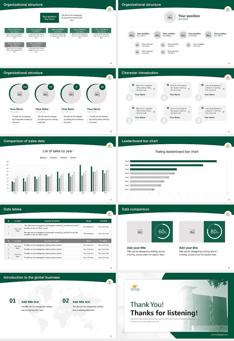 The University of Tennessee Health Science Center Academic Presentation/Research Findings Report PPT Template16:9 ratio PPT effect preview image4