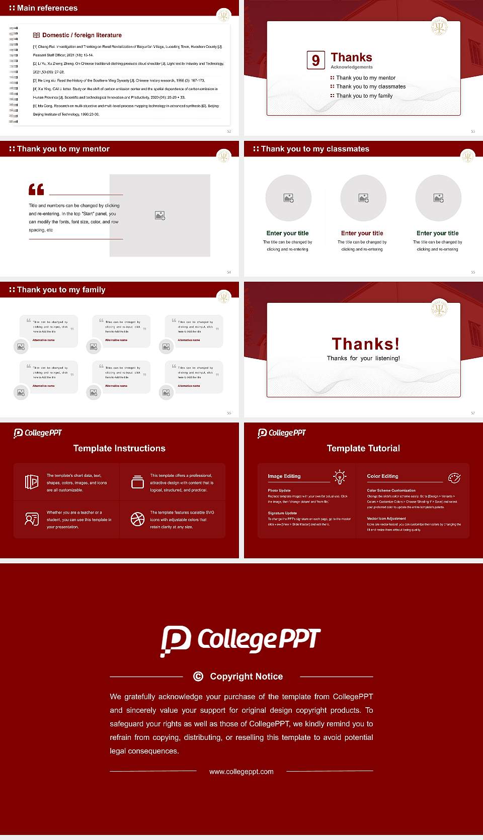 The Wright Institute Graduation Thesis Defense PPT Template16:9 ratio PPT effect preview image7