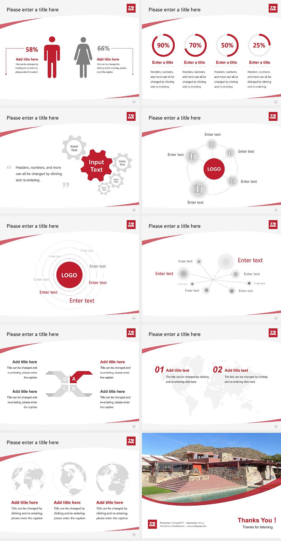 The School of Architecture Course/Courseware Creation PPT Template4:3 ratio PPT effect preview image4