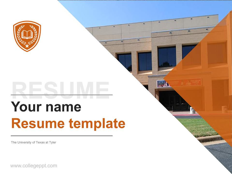 The University of Texas at Tyler Resume PPT Template4:3 ratio PPT effect preview image5