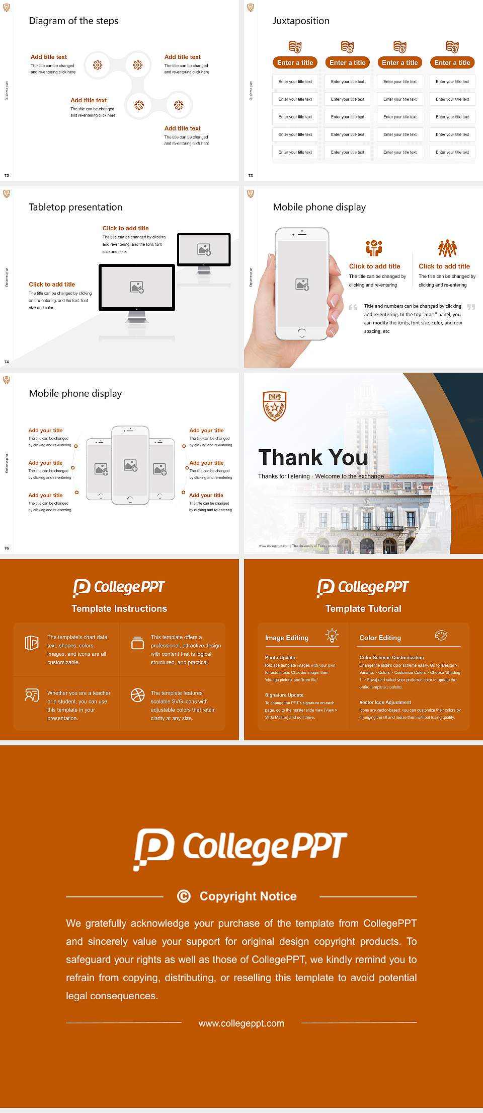The University of Texas at Austin Competition/Entrepreneurship Contest PPT Template4:3 ratio PPT effect preview image9