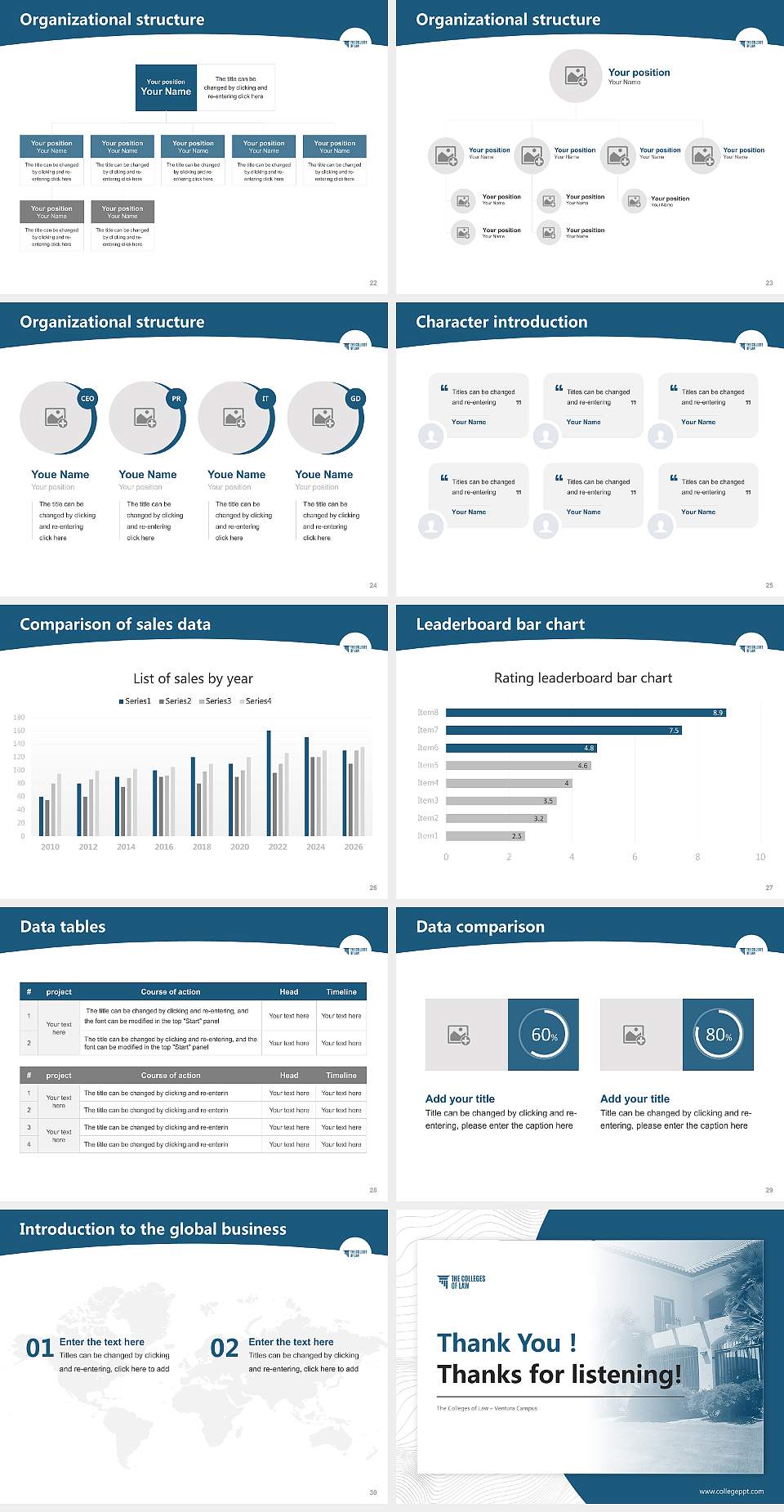 The Colleges of Law – Ventura Campus Academic Presentation/Research Findings Report PPT Template4:3 ratio PPT effect preview image4