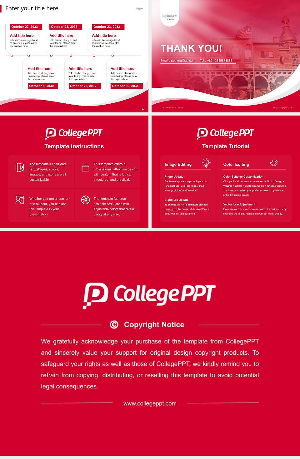 The University of Tampa Lecture Sharing and Networking Event PPT Template4:3 ratio PPT effect preview image4