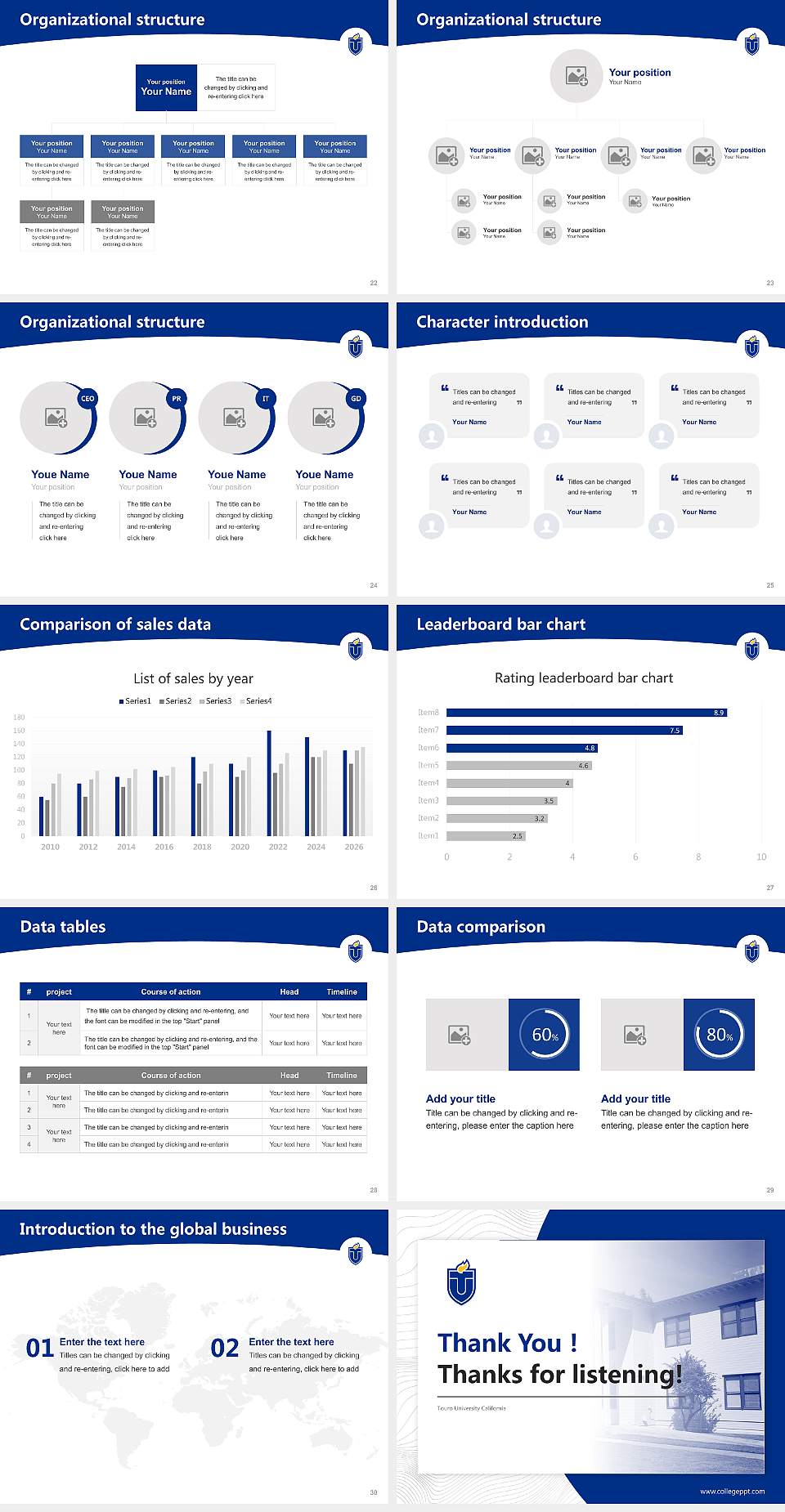 Touro University California Academic Presentation/Research Findings Report PPT Template4:3 ratio PPT effect preview image4