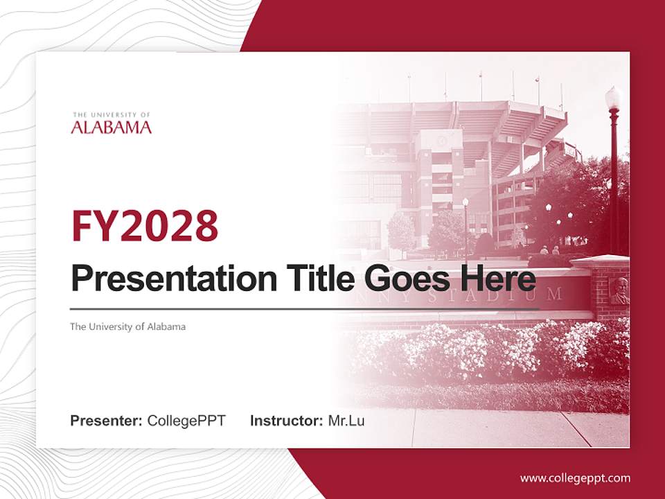 The University of Alabama Academic Presentation/Research Findings Report PPT Template4:3 ratio PPT effect preview image5