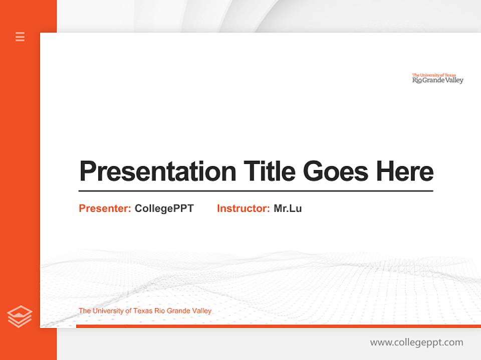 The University of Texas Rio Grande Valley Thesis Proposal/Graduation Defense PPT Template4:3 ratio PPT effect preview image5