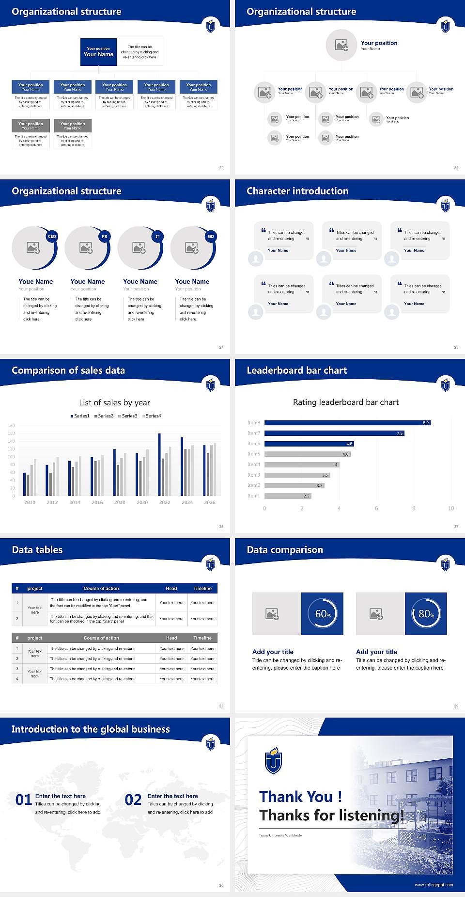 Touro University Worldwide Academic Presentation/Research Findings Report PPT Template4:3 ratio PPT effect preview image4