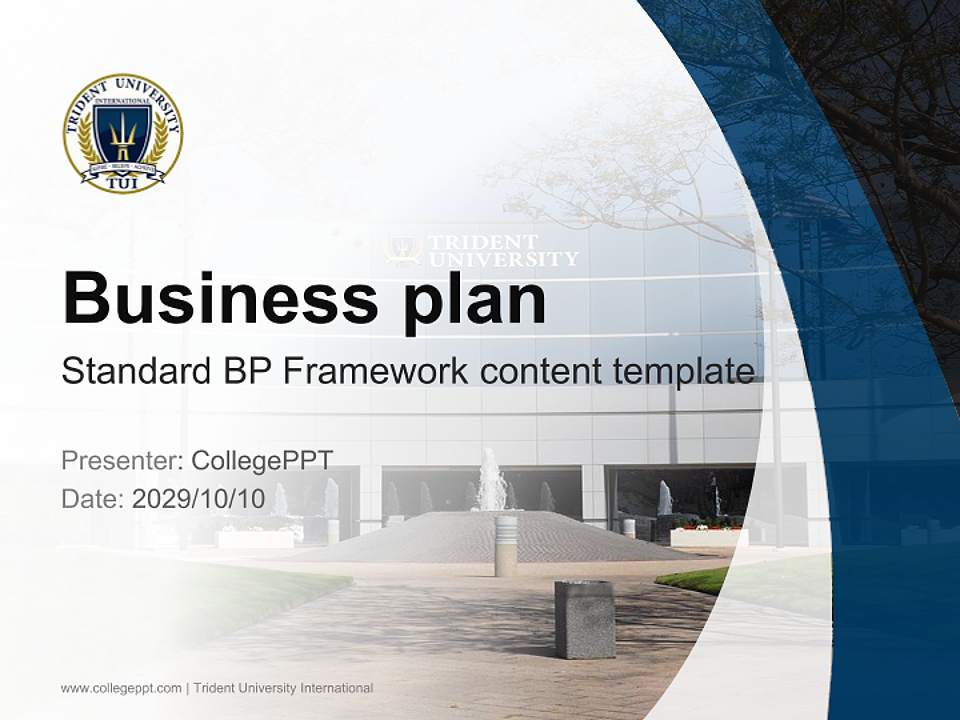 Trident University International Competition/Entrepreneurship Contest PPT Template4:3 ratio PPT effect preview image9
