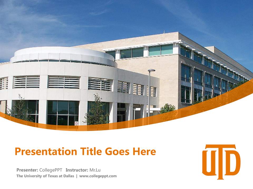 The University of Texas at Dallas Course/Courseware Creation PPT Template4:3 ratio PPT effect preview image5