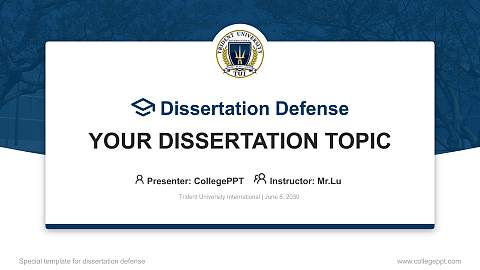 Trident University International Graduation Thesis Defense PPT Template