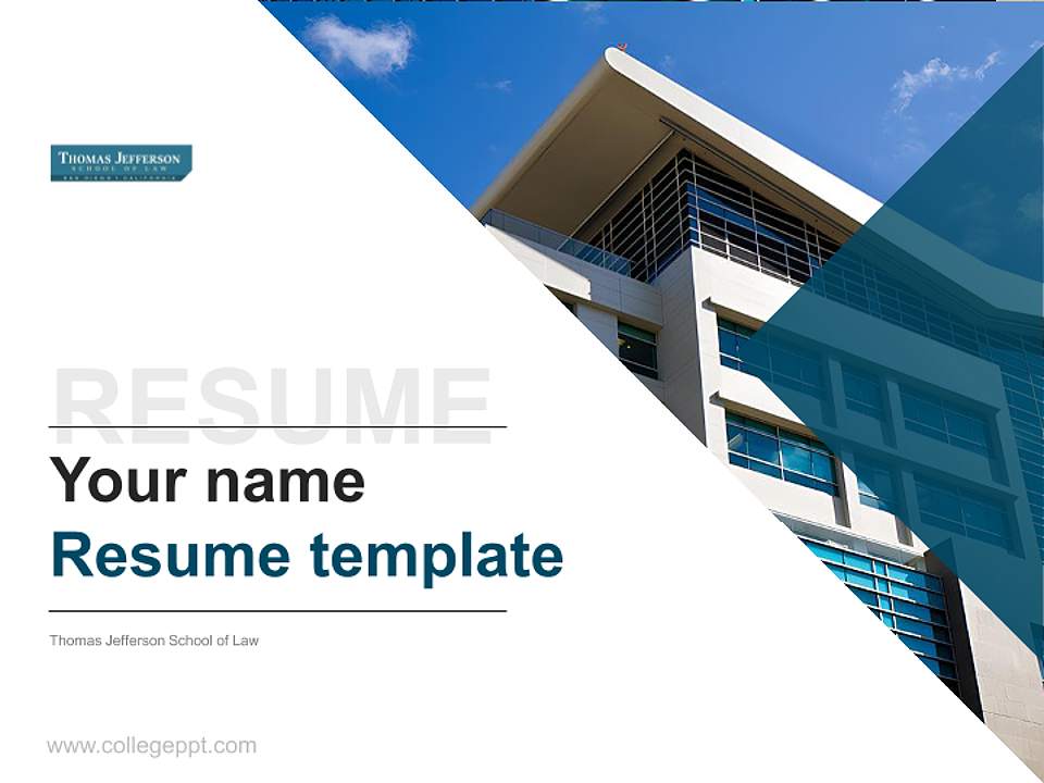 Thomas Jefferson School of Law Resume PPT Template4:3 ratio PPT effect preview image5