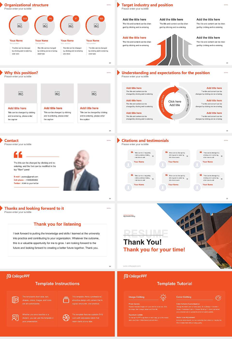 The University of Texas Rio Grande Valley Resume PPT Template16:9 ratio PPT effect preview image4