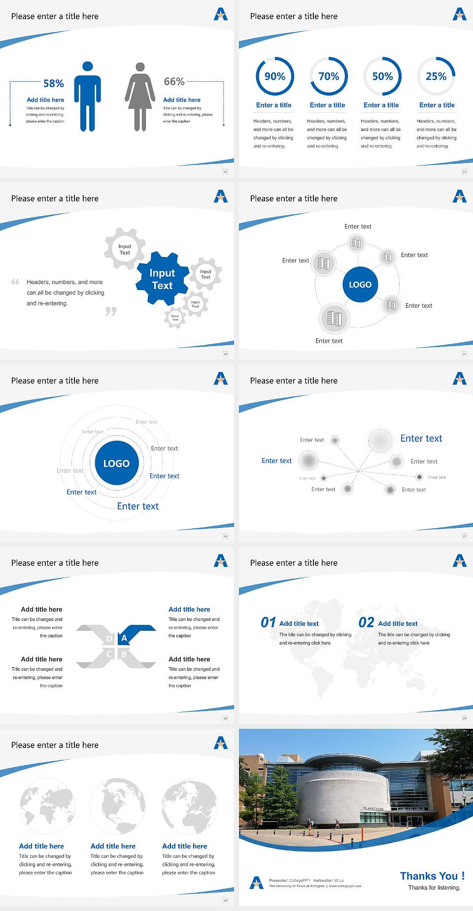 The University of Texas at Arlington Course/Courseware Creation PPT Template4:3 ratio PPT effect preview image4