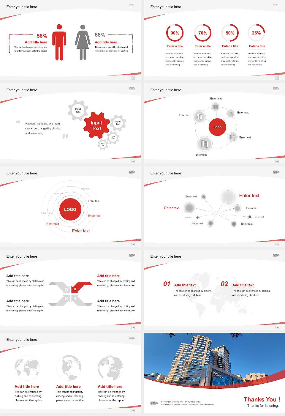 The University of Texas Md Anderson Cancer Center Course/Courseware Creation PPT Template16:9 ratio PPT effect preview image4
