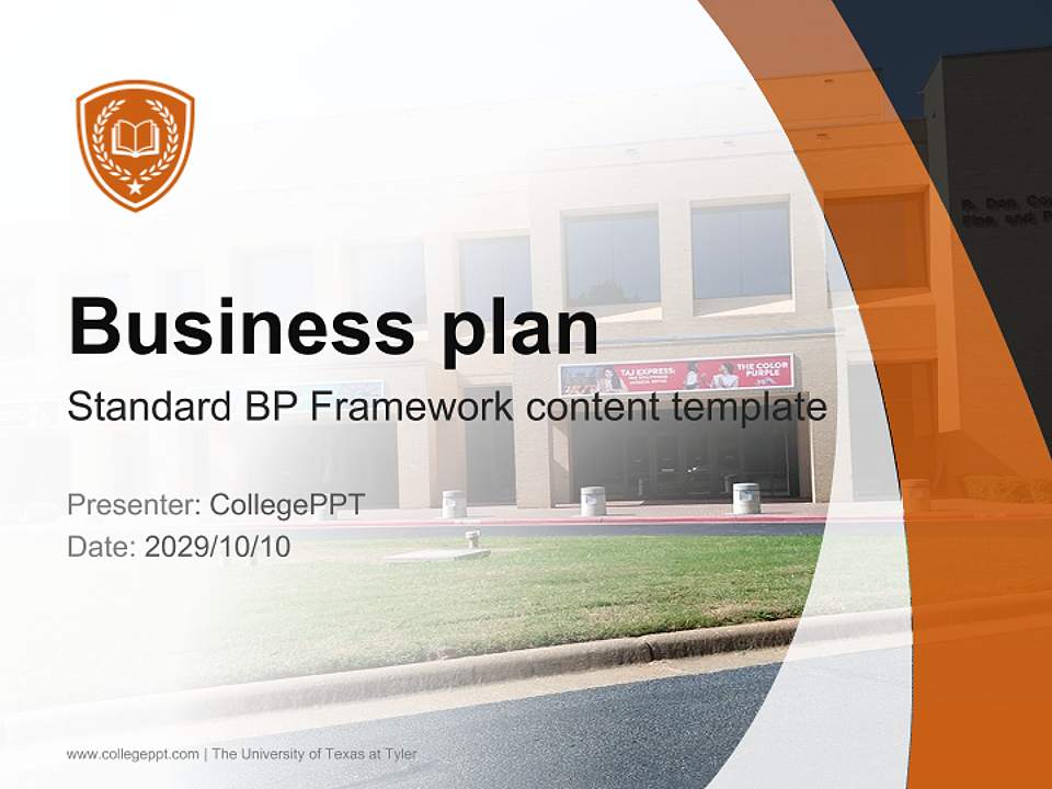The University of Texas at Tyler Competition/Entrepreneurship Contest PPT Template4:3 ratio PPT effect preview image9