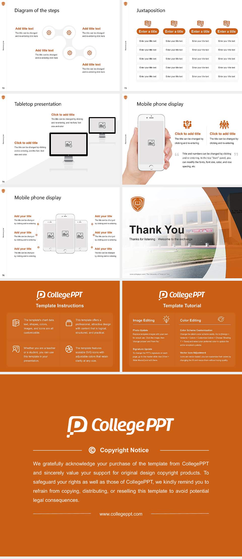 The University of Texas at Tyler Competition/Entrepreneurship Contest PPT Template4:3 ratio PPT effect preview image9