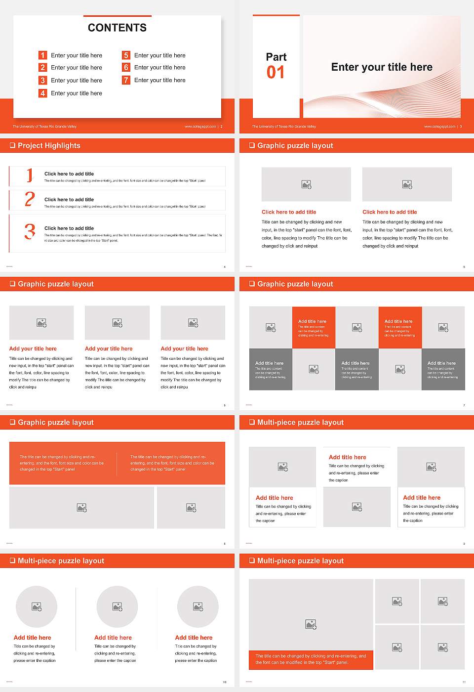 The University of Texas Rio Grande Valley General Purpose PPT Template16:9 ratio PPT effect preview image2