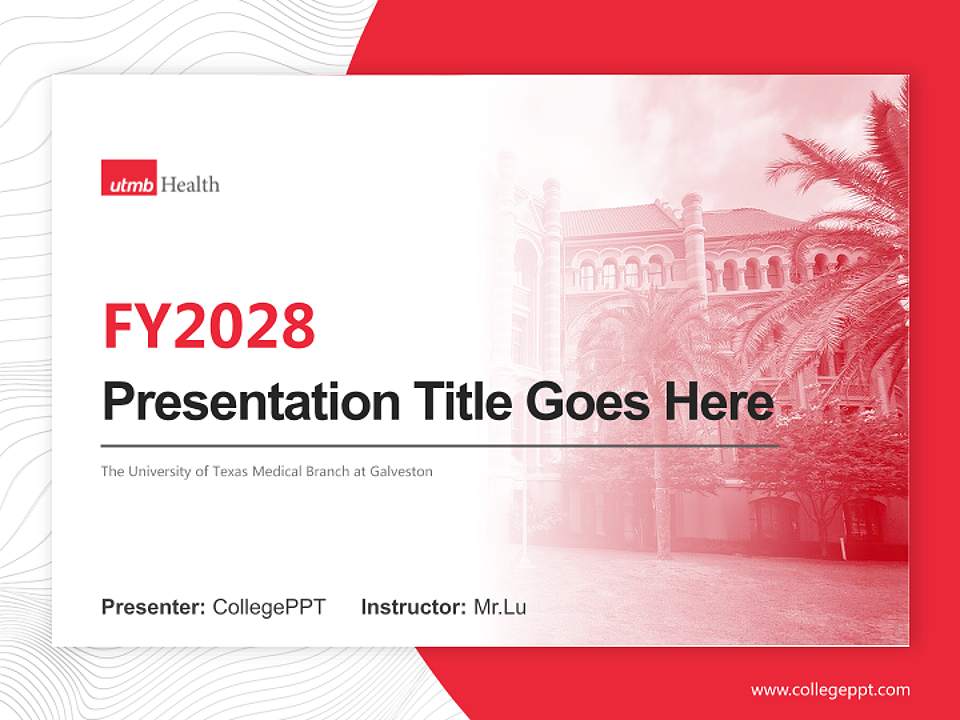 The University of Texas Medical Branch at Galveston Academic Presentation/Research Findings Report PPT Template4:3 ratio PPT effect preview image5