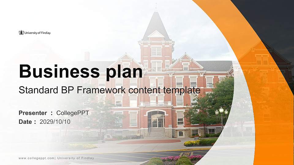 University of Findlay Competition/Entrepreneurship Contest PPT Template16:9 ratio PPT effect preview image