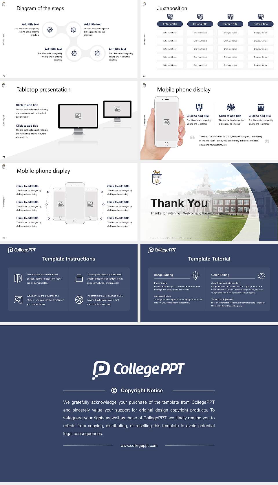 The College of New Jersey Competition/Entrepreneurship Contest PPT Template16:9 ratio PPT effect preview image9