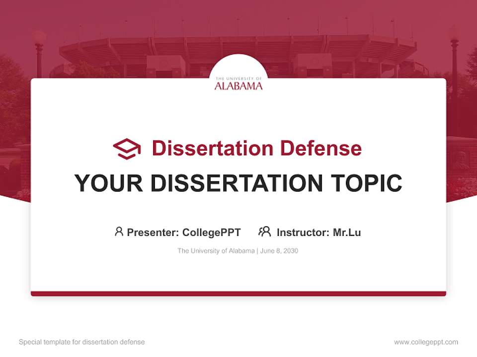 The University of Alabama Graduation Thesis Defense PPT Template4:3 ratio PPT effect preview image7