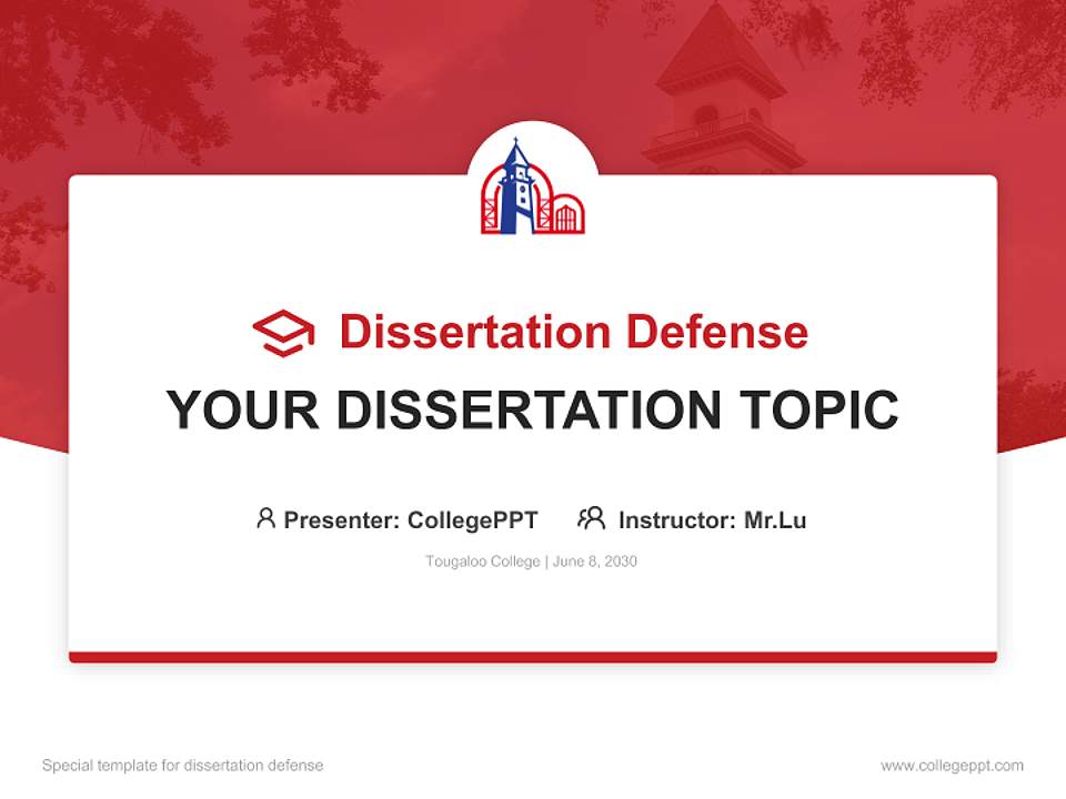 Tougaloo College Graduation Thesis Defense PPT Template4:3 ratio PPT effect preview image7