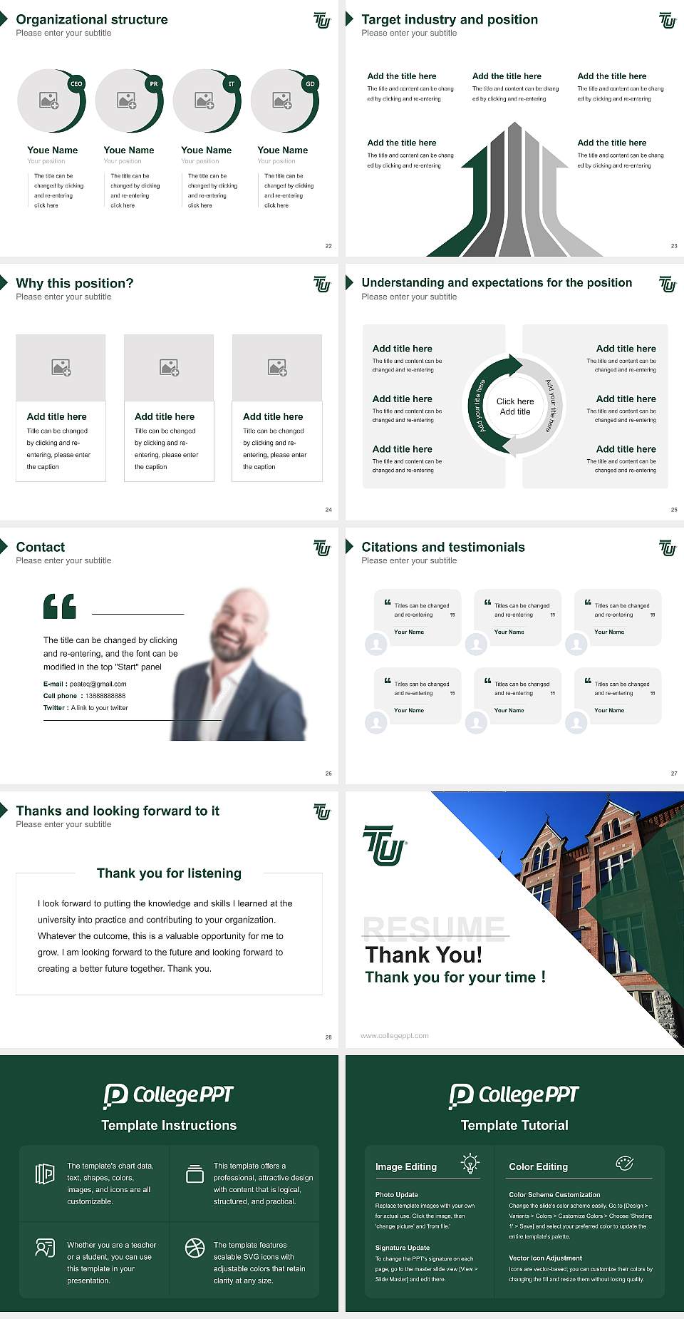 Tiffin University Resume PPT Template4:3 ratio PPT effect preview image4