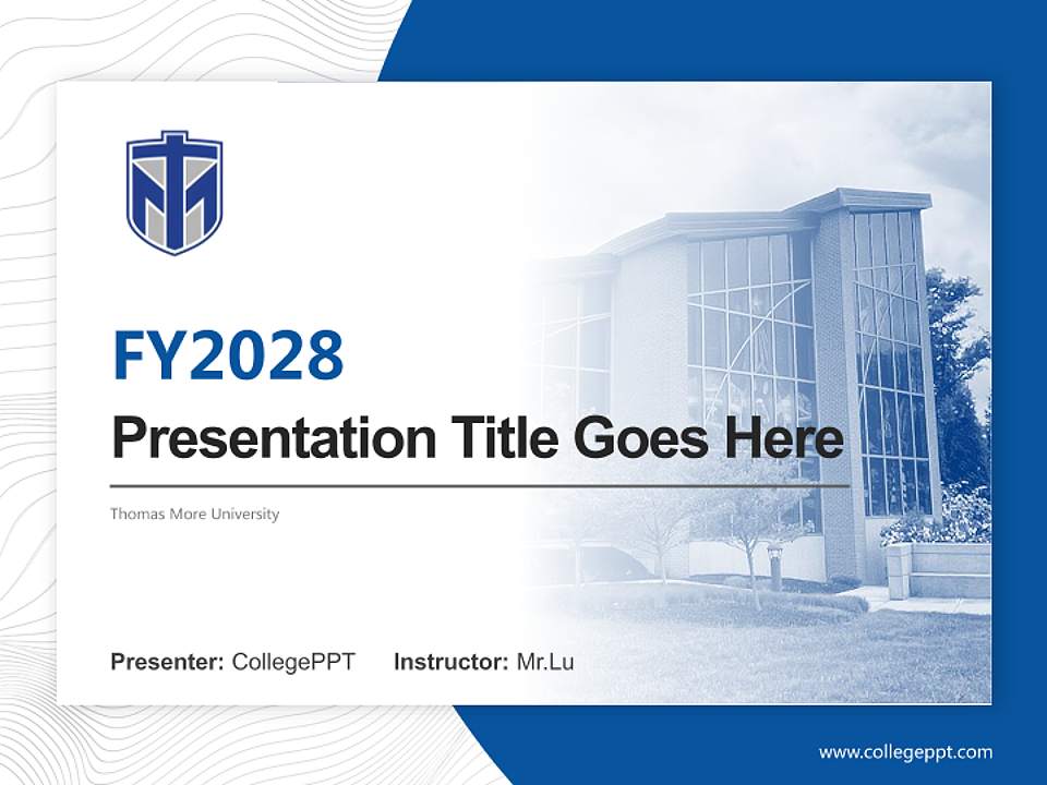Thomas More University Academic Presentation/Research Findings Report PPT Template4:3 ratio PPT effect preview image5