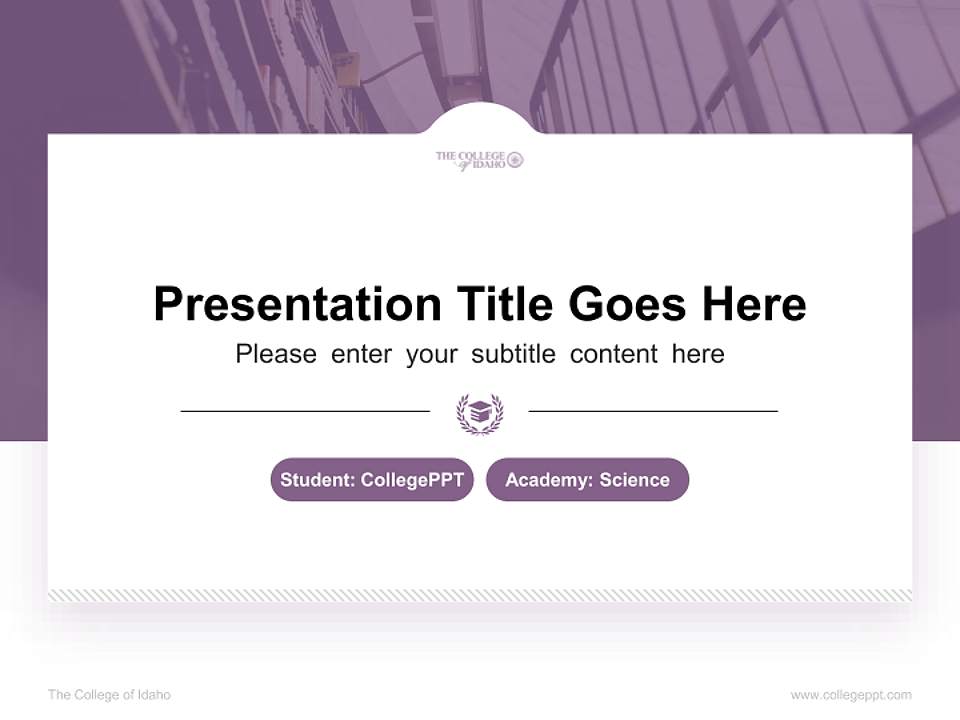 The College of Idaho National Scholarship Defense PPT Template4:3 ratio PPT effect preview image4