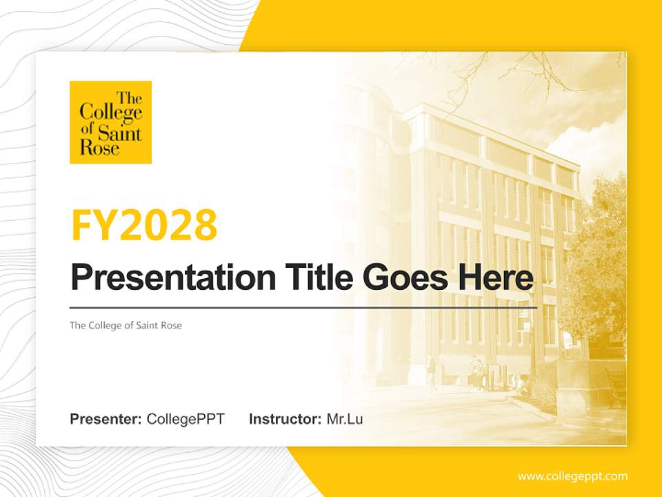 The College of Saint Rose Academic Presentation/Research Findings Report PPT Template4:3 ratio PPT effect preview image5