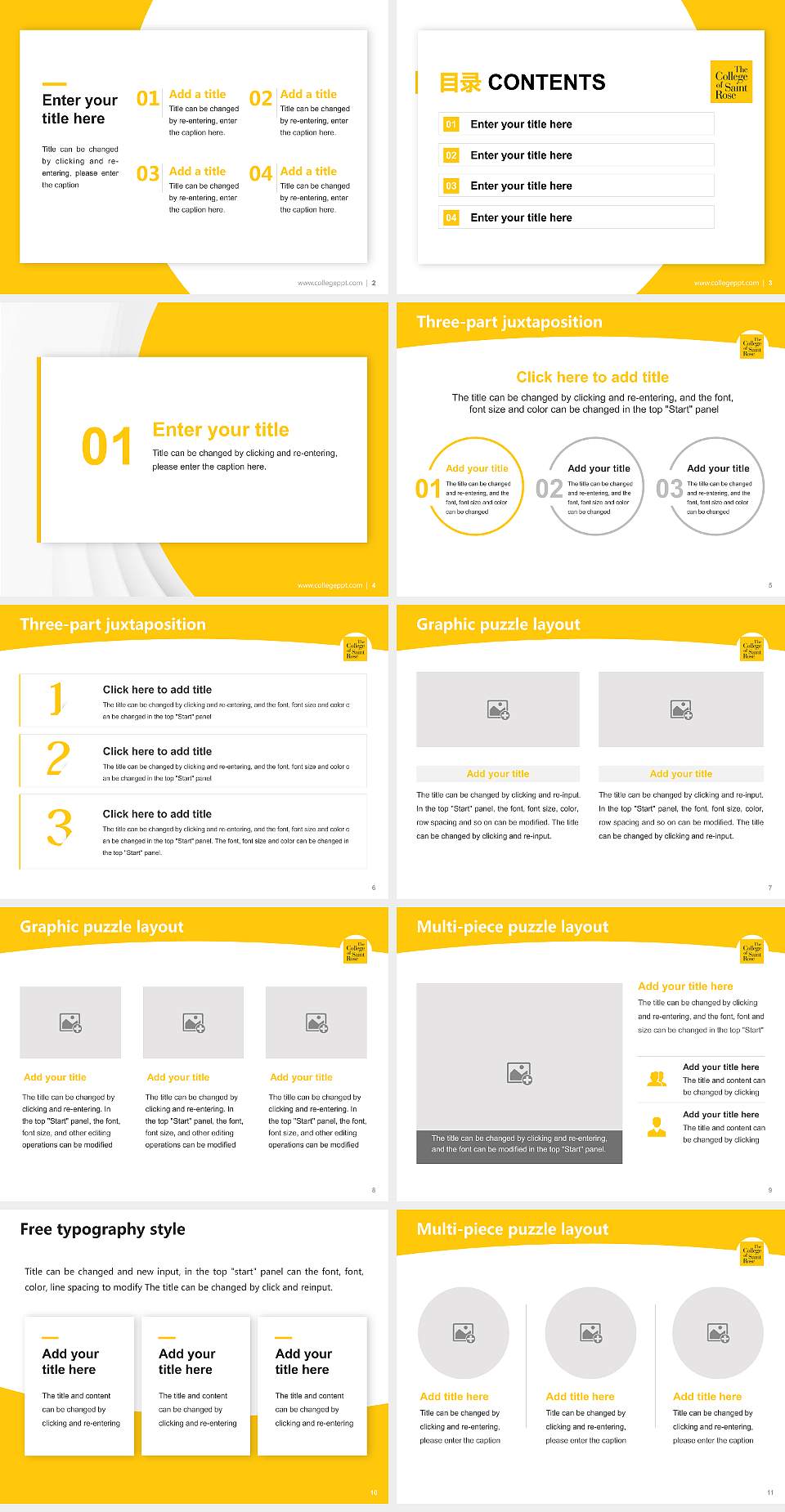 The College of Saint Rose Academic Presentation/Research Findings Report PPT Template4:3 ratio PPT effect preview image2