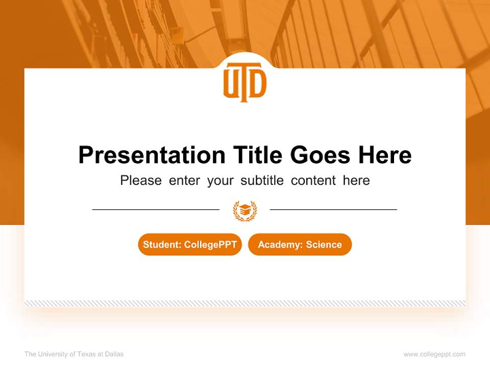 The University of Texas at Dallas National Scholarship Defense PPT Template4:3 ratio PPT effect preview image1
