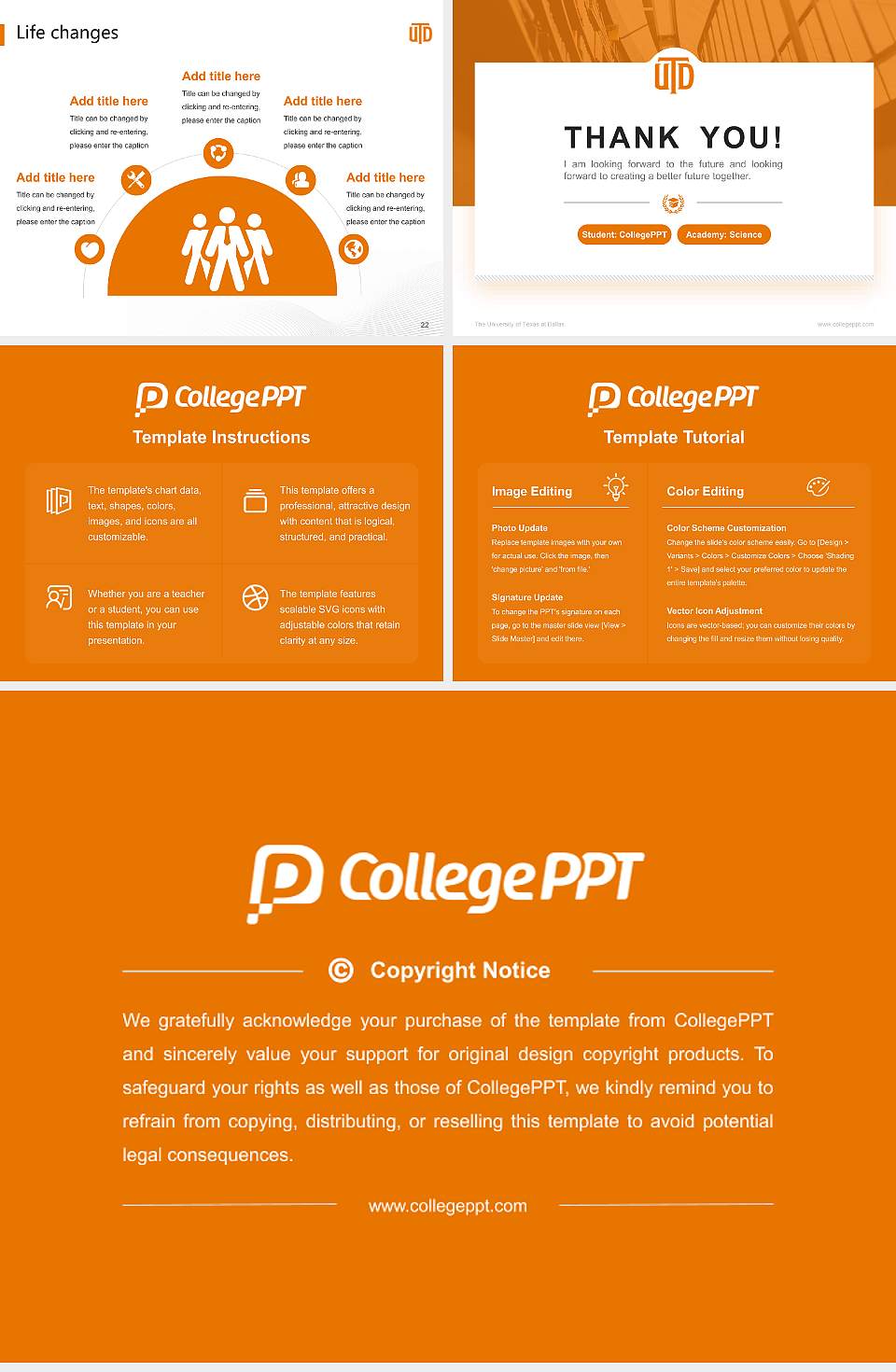 The University of Texas at Dallas National Scholarship Defense PPT Template4:3 ratio PPT effect preview image4