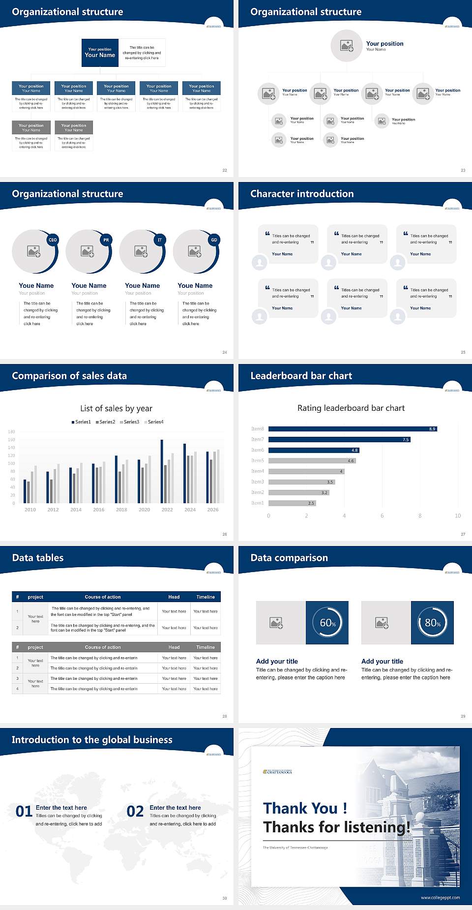 The University of Tennessee-Chattanooga Academic Presentation/Research Findings Report PPT Template4:3 ratio PPT effect preview image4