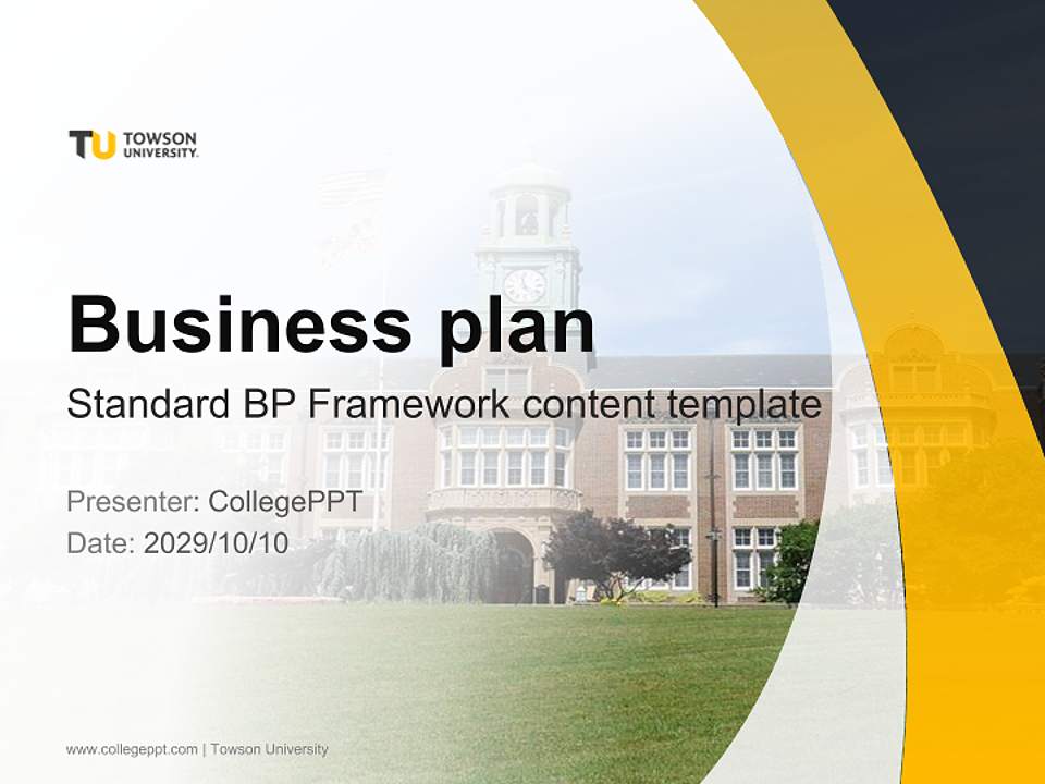 Towson University Competition/Entrepreneurship Contest PPT Template4:3 ratio PPT effect preview image9