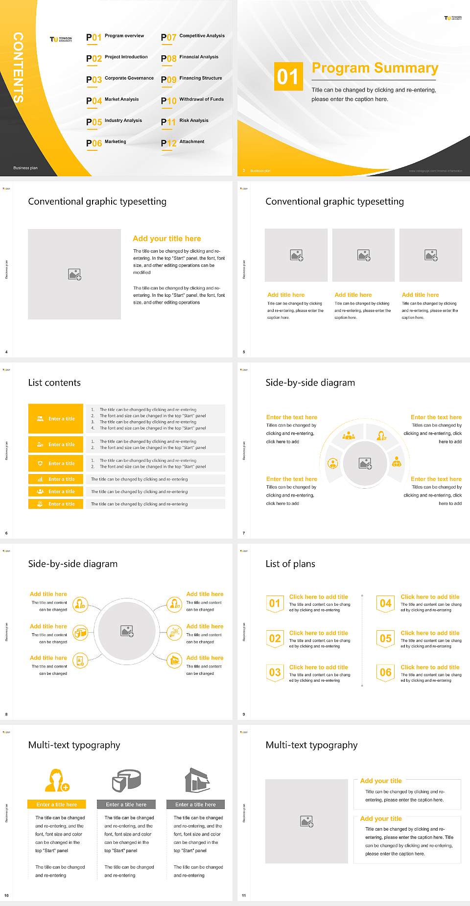 Towson University Competition/Entrepreneurship Contest PPT Template4:3 ratio PPT effect preview image2