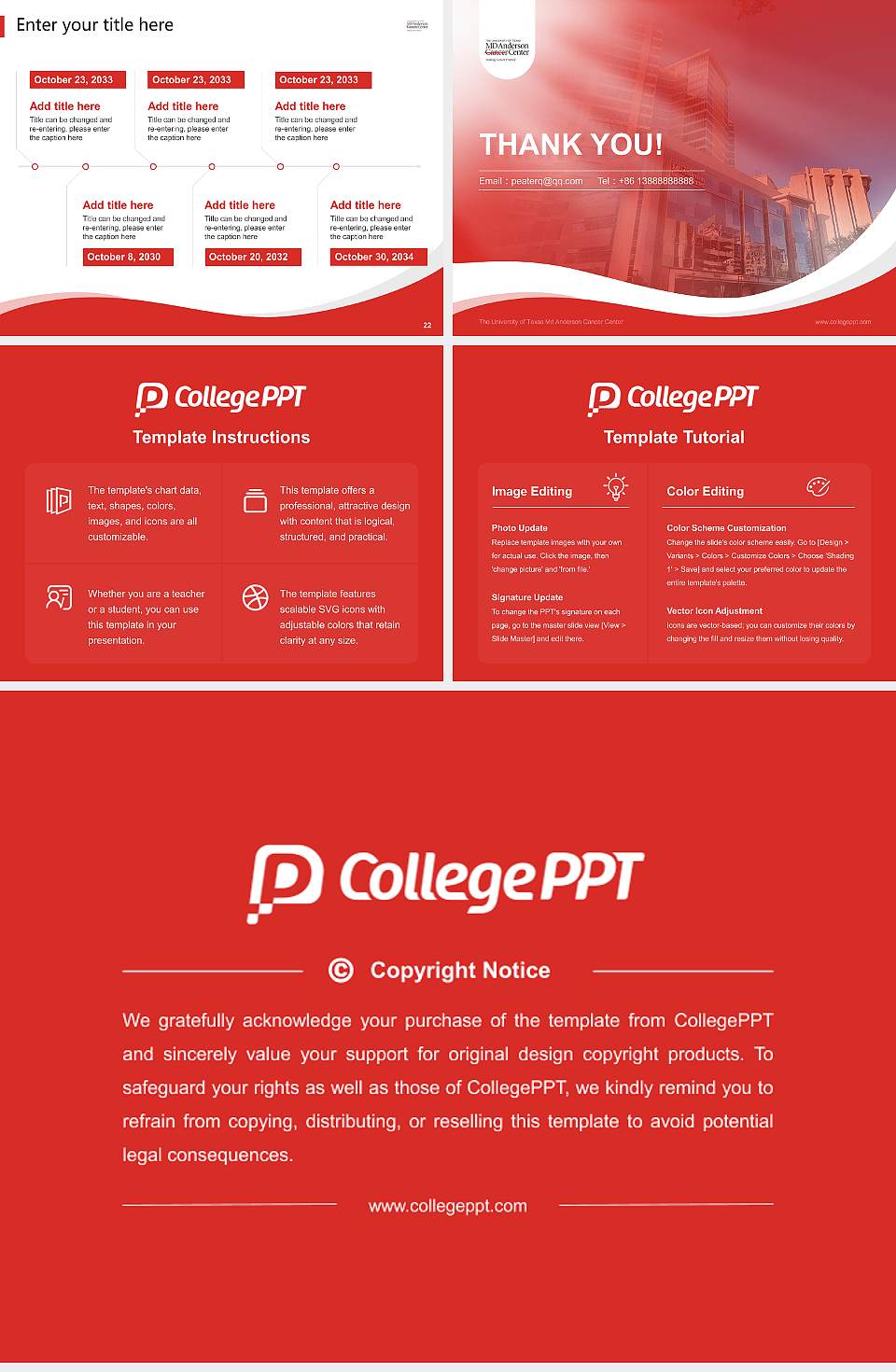 The University of Texas Md Anderson Cancer Center Lecture Sharing and Networking Event PPT Template4:3 ratio PPT effect preview image4