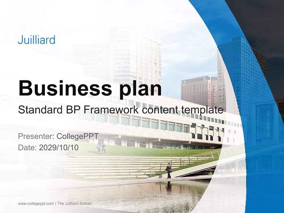 The Juilliard School Competition/Entrepreneurship Contest PPT Template4:3 ratio PPT effect preview image9