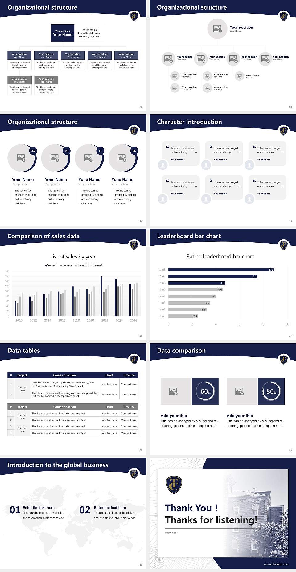 Thiel College Academic Presentation/Research Findings Report PPT Template4:3 ratio PPT effect preview image4