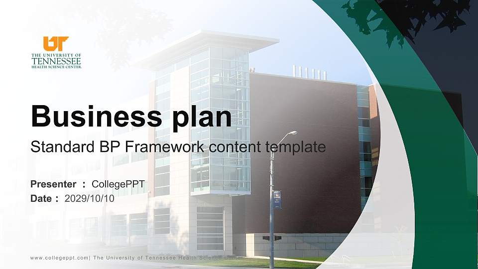 The University of Tennessee Health Science Center Competition/Entrepreneurship Contest PPT Template16:9 ratio PPT effect preview image